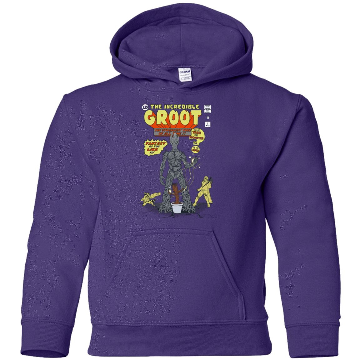Sweatshirts Purple / YS The Incredible Groot Youth Hoodie