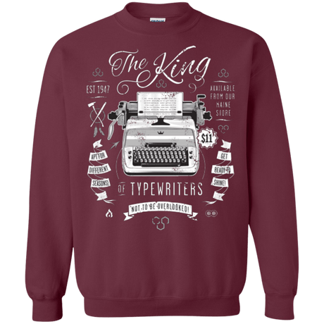Sweatshirts Maroon / Small The King of Typewriters Crewneck Sweatshirt