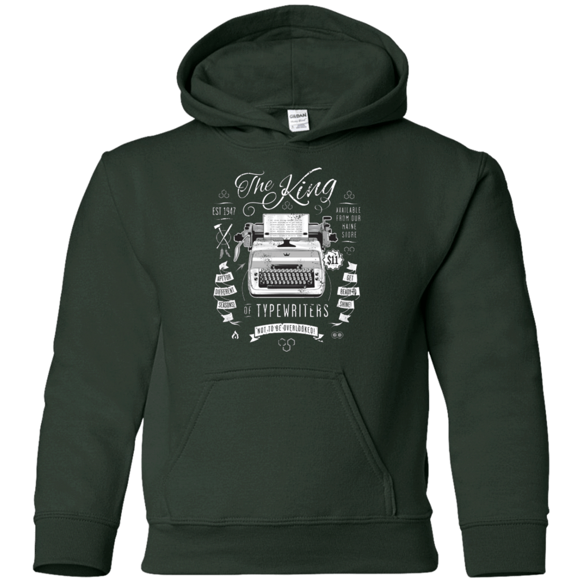 Sweatshirts Forest Green / YS The King of Typewriters Youth Hoodie