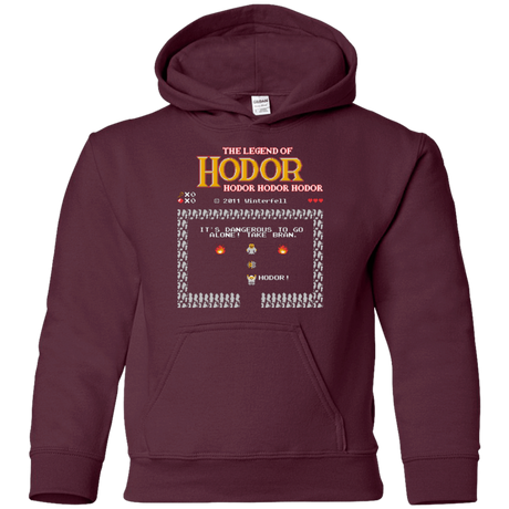 Sweatshirts Maroon / YS The Legend of Hodor Youth Hoodie