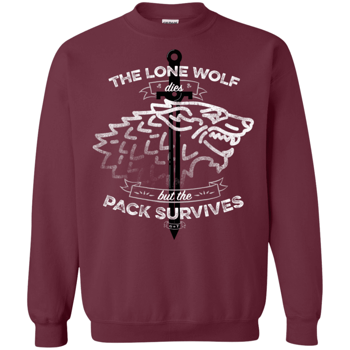 Sweatshirts Maroon / S The Lone Wolf Crewneck Sweatshirt