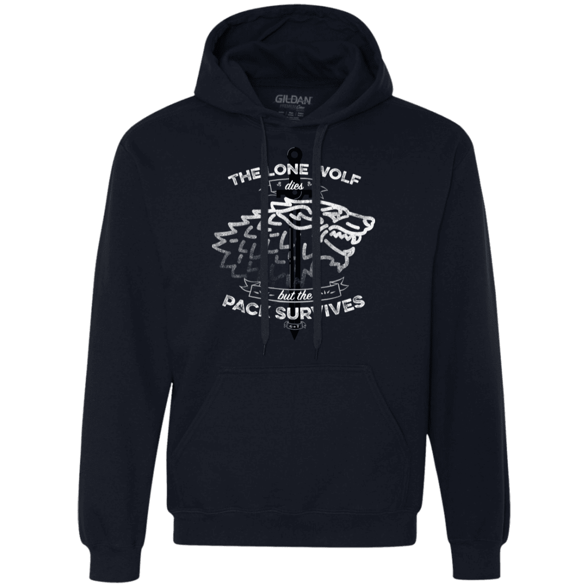 Sweatshirts Navy / S The Lone Wolf Premium Fleece Hoodie