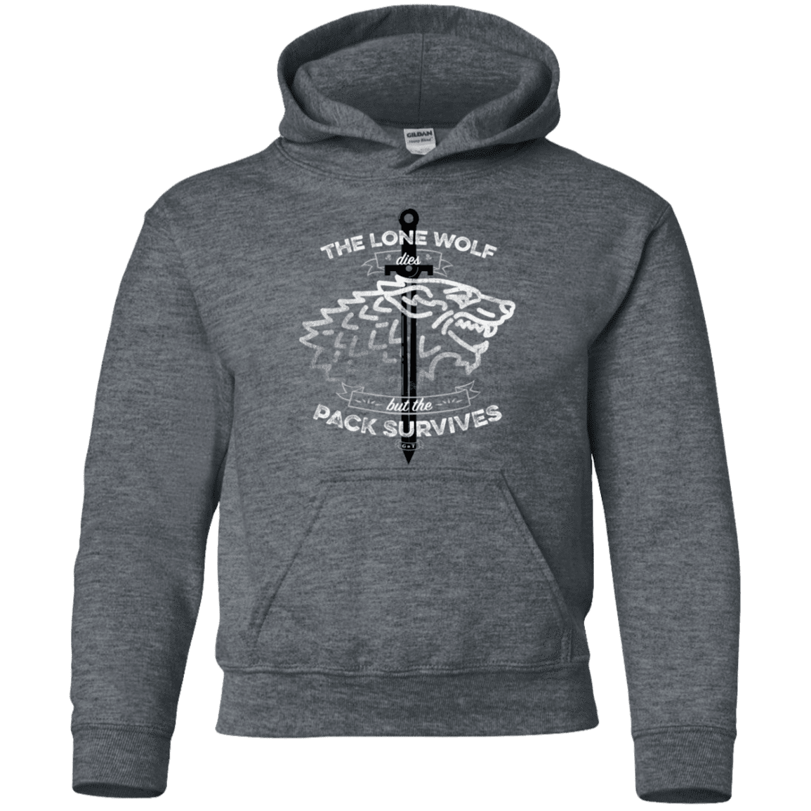 Sweatshirts Dark Heather / YS The Lone Wolf Youth Hoodie