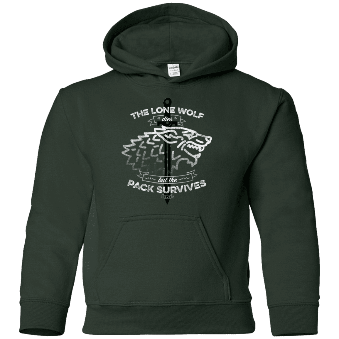 Sweatshirts Forest Green / YS The Lone Wolf Youth Hoodie
