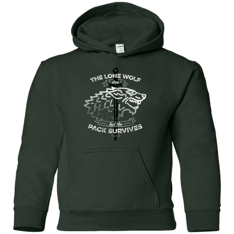 Sweatshirts Forest Green / YS The Lone Wolf Youth Hoodie