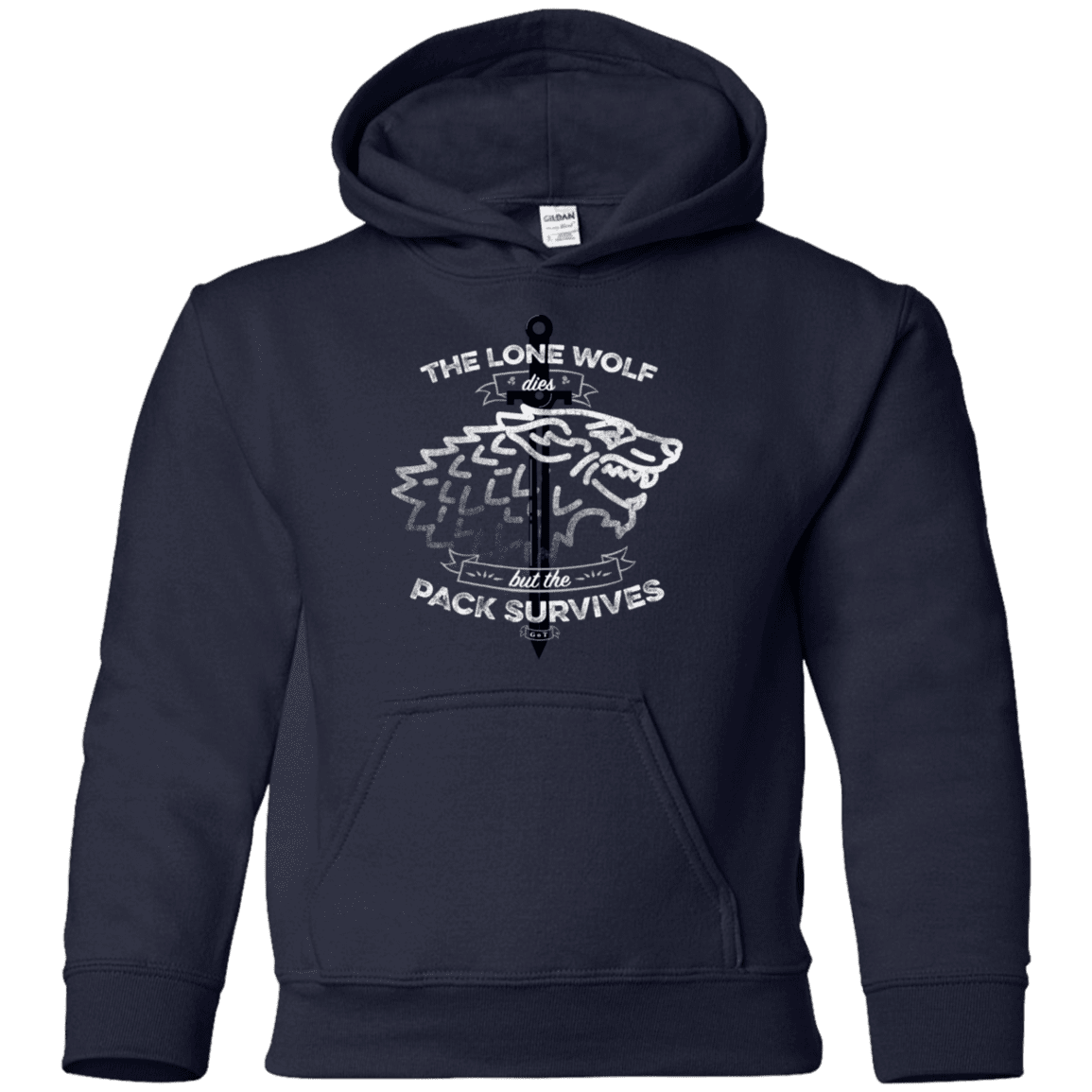 Sweatshirts Navy / YS The Lone Wolf Youth Hoodie