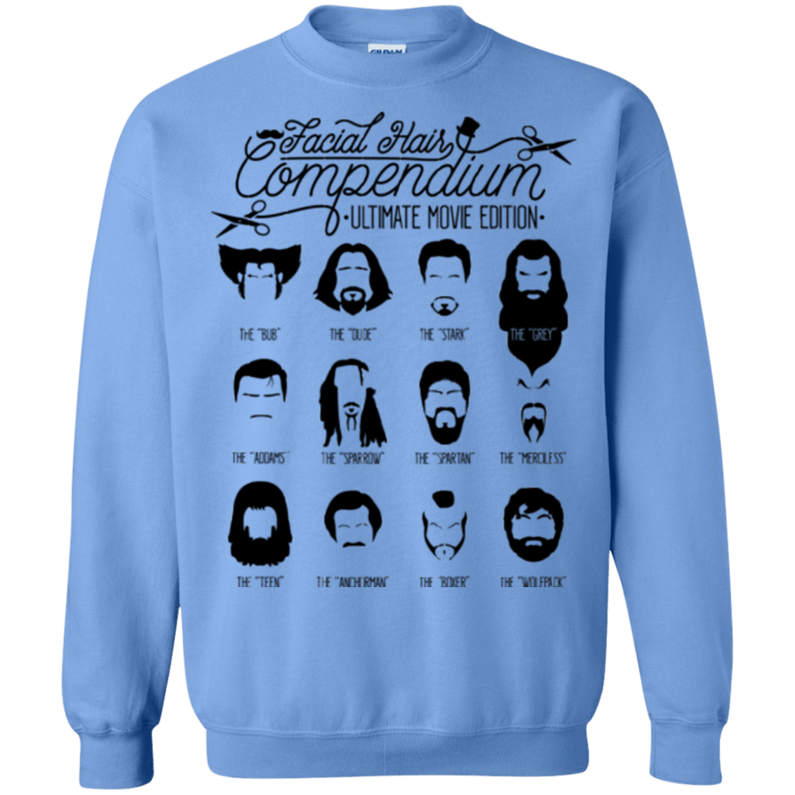 Sweatshirts Carolina Blue / Small The Movie Facial Hair Compendium Crewneck Sweatshirt