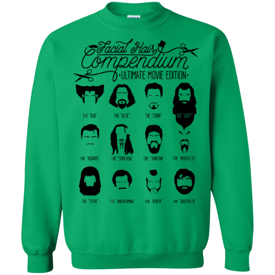Sweatshirts Irish Green / Small The Movie Facial Hair Compendium Crewneck Sweatshirt