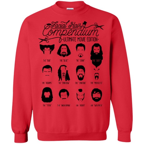 Sweatshirts Red / Small The Movie Facial Hair Compendium Crewneck Sweatshirt