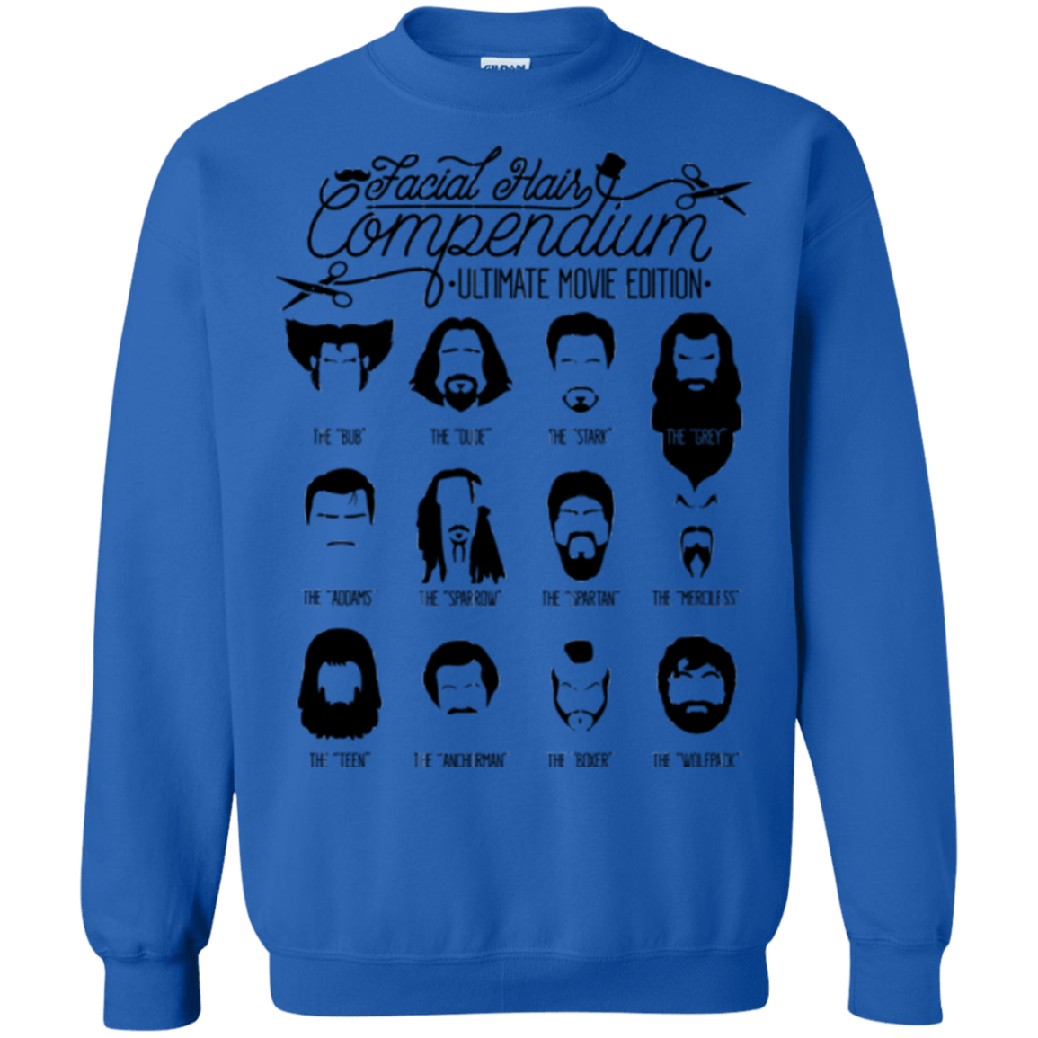 Sweatshirts Royal / Small The Movie Facial Hair Compendium Crewneck Sweatshirt