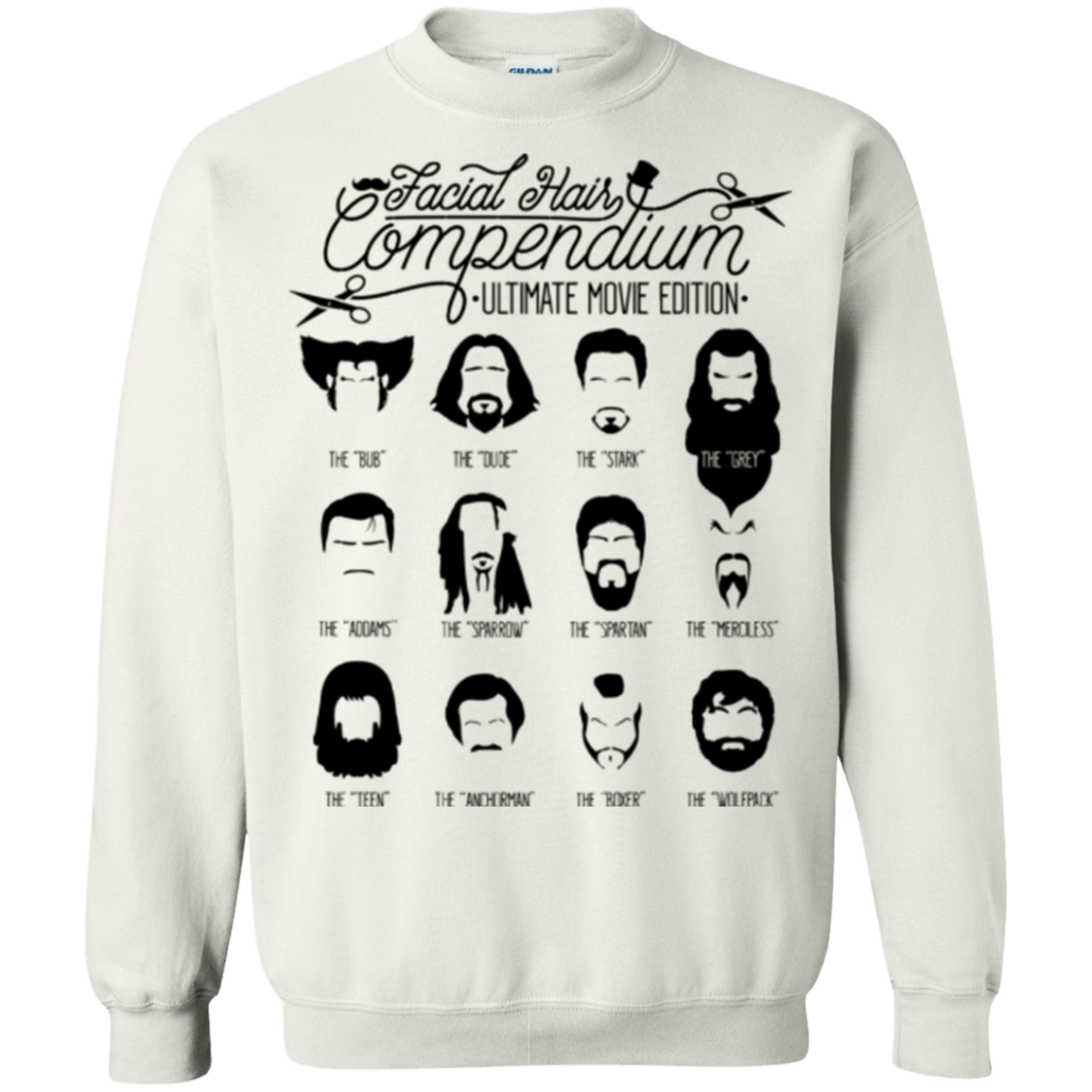 Sweatshirts White / Small The Movie Facial Hair Compendium Crewneck Sweatshirt