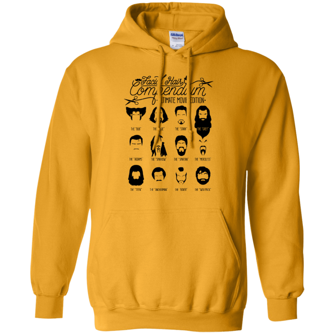 Sweatshirts Gold / Small The Movie Facial Hair Compendium Pullover Hoodie