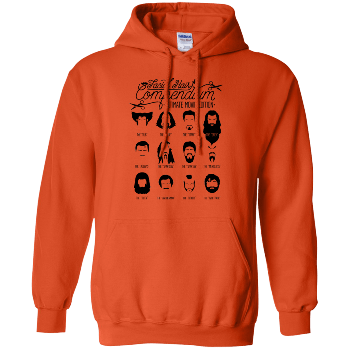 Sweatshirts Orange / Small The Movie Facial Hair Compendium Pullover Hoodie