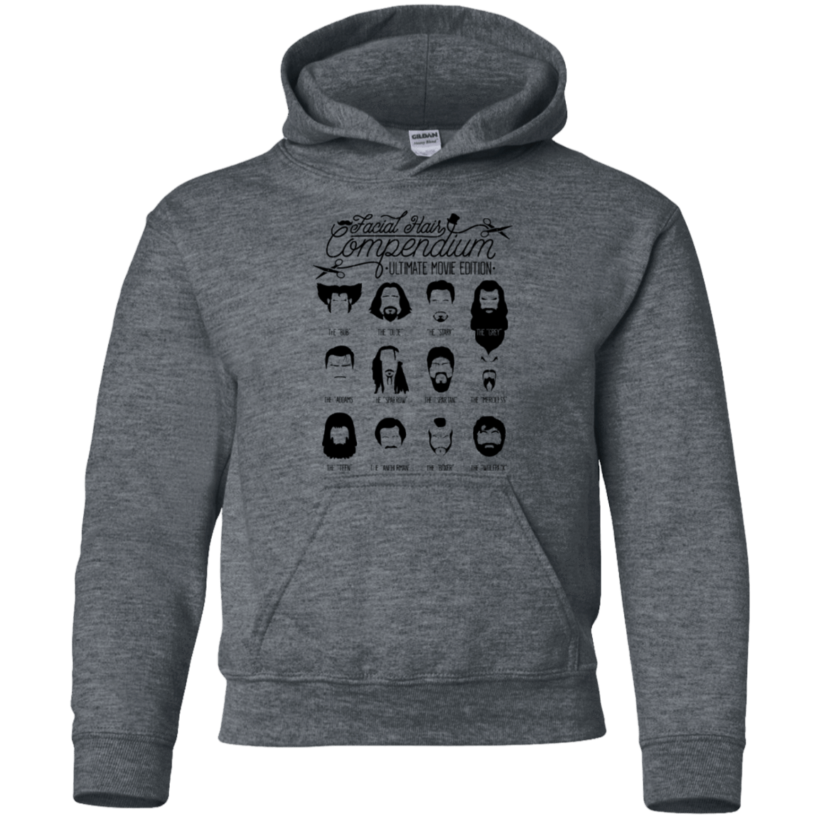 Sweatshirts Dark Heather / YS The Movie Facial Hair Compendium Youth Hoodie