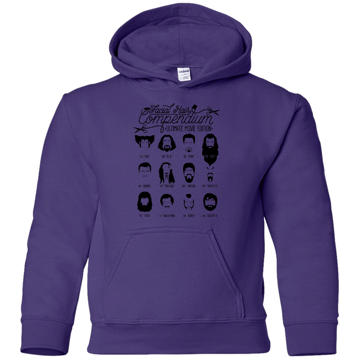 Sweatshirts Purple / YS The Movie Facial Hair Compendium Youth Hoodie