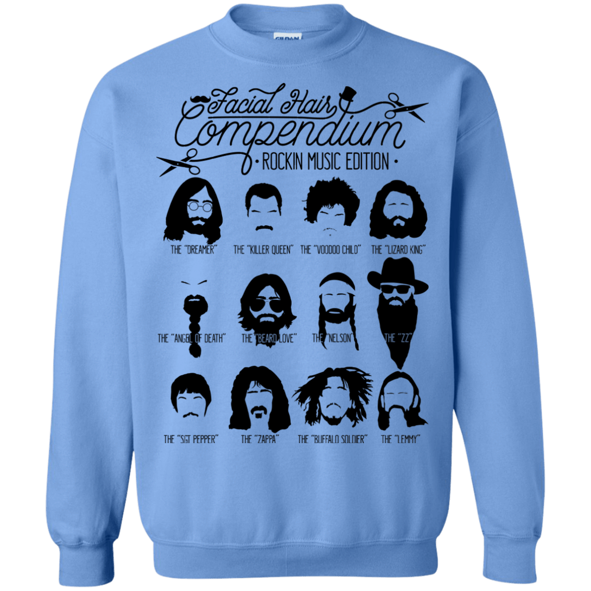 Sweatshirts Carolina Blue / S The Music Facial Hair Compendium Crewneck Sweatshirt