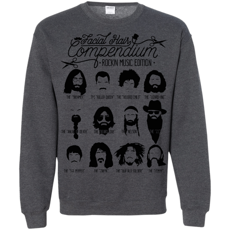 Sweatshirts Dark Heather / S The Music Facial Hair Compendium Crewneck Sweatshirt