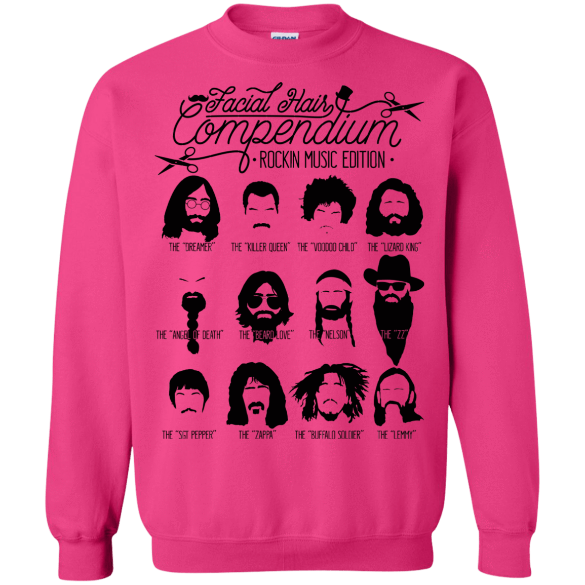 Sweatshirts Heliconia / S The Music Facial Hair Compendium Crewneck Sweatshirt
