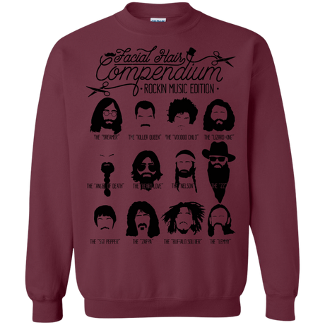 Sweatshirts Maroon / S The Music Facial Hair Compendium Crewneck Sweatshirt