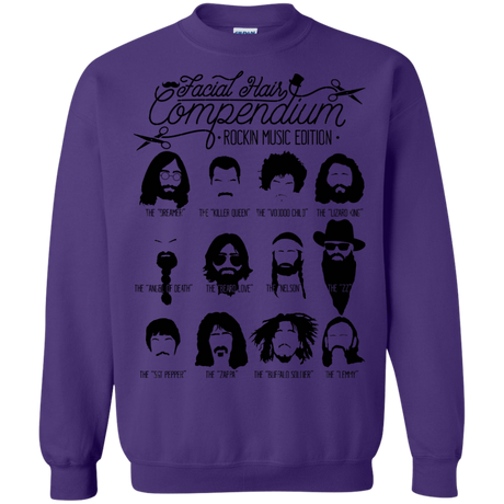 Sweatshirts Purple / S The Music Facial Hair Compendium Crewneck Sweatshirt