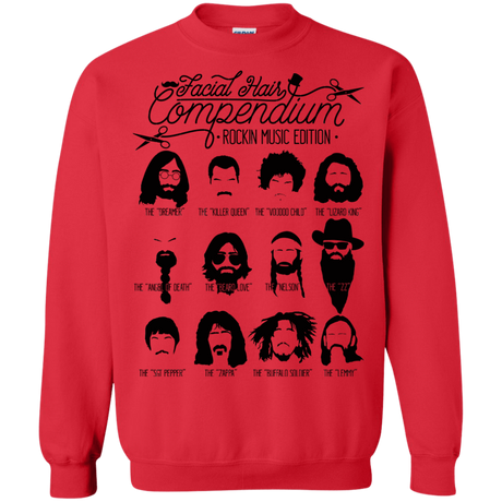 Sweatshirts Red / S The Music Facial Hair Compendium Crewneck Sweatshirt