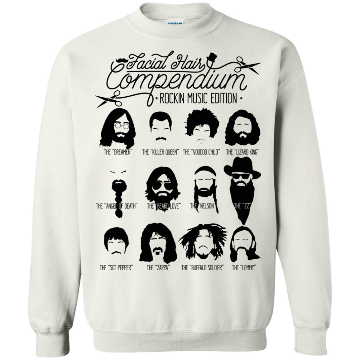 Sweatshirts White / S The Music Facial Hair Compendium Crewneck Sweatshirt