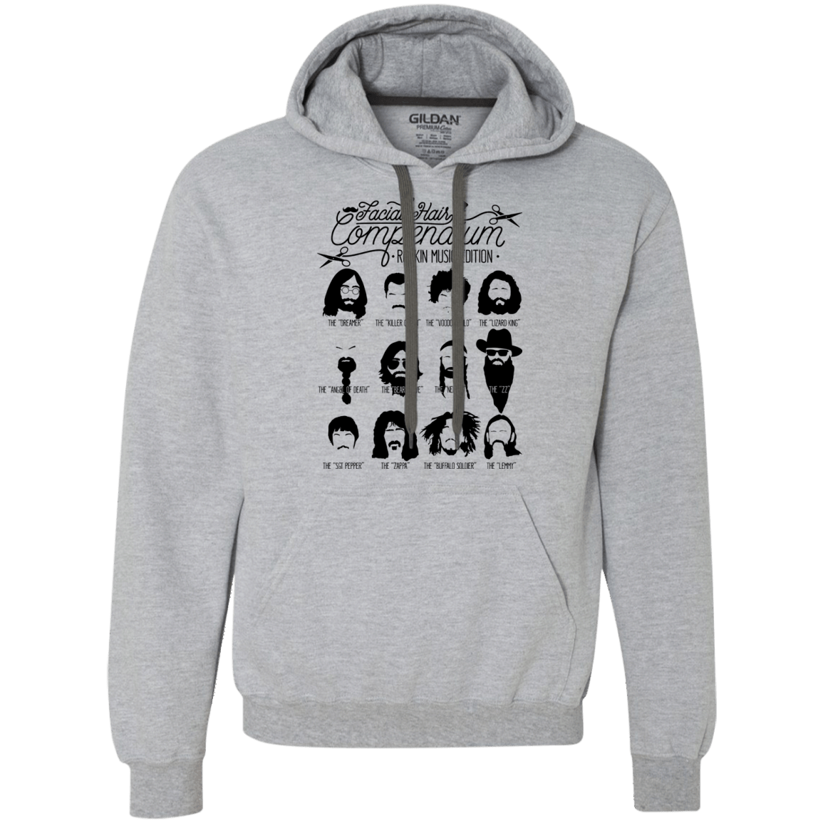 Sweatshirts Sport Grey / S The Music Facial Hair Compendium Premium Fleece Hoodie