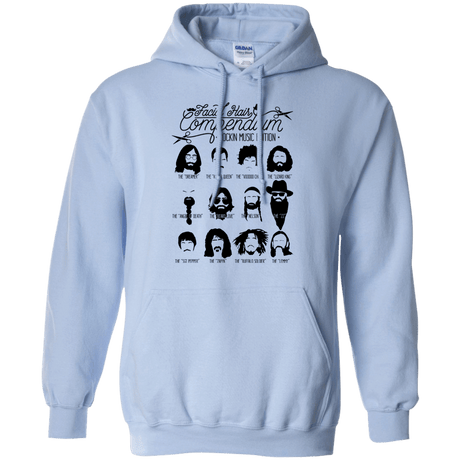 Sweatshirts Light Blue / S The Music Facial Hair Compendium Pullover Hoodie