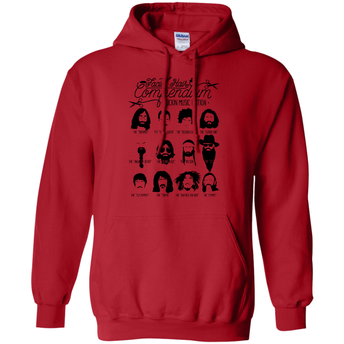 Sweatshirts Red / S The Music Facial Hair Compendium Pullover Hoodie