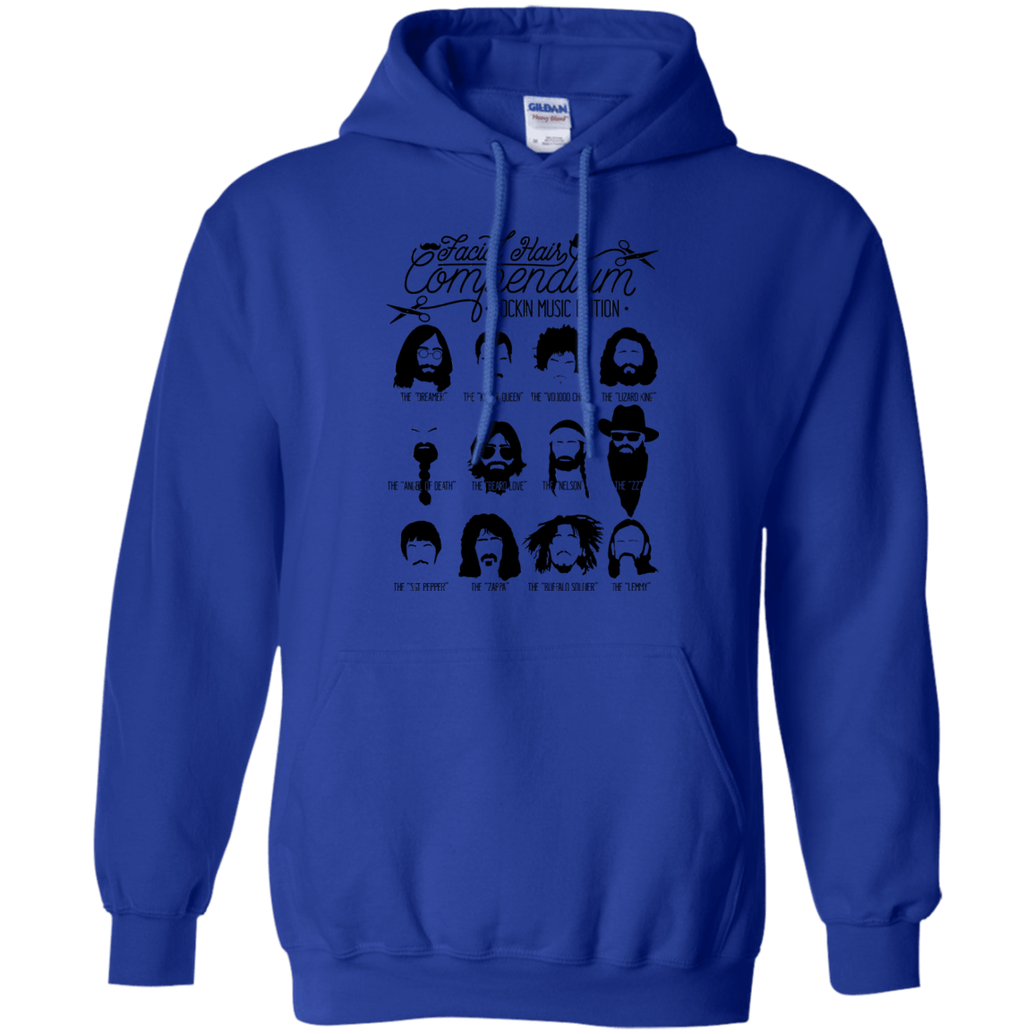 Sweatshirts Royal / S The Music Facial Hair Compendium Pullover Hoodie