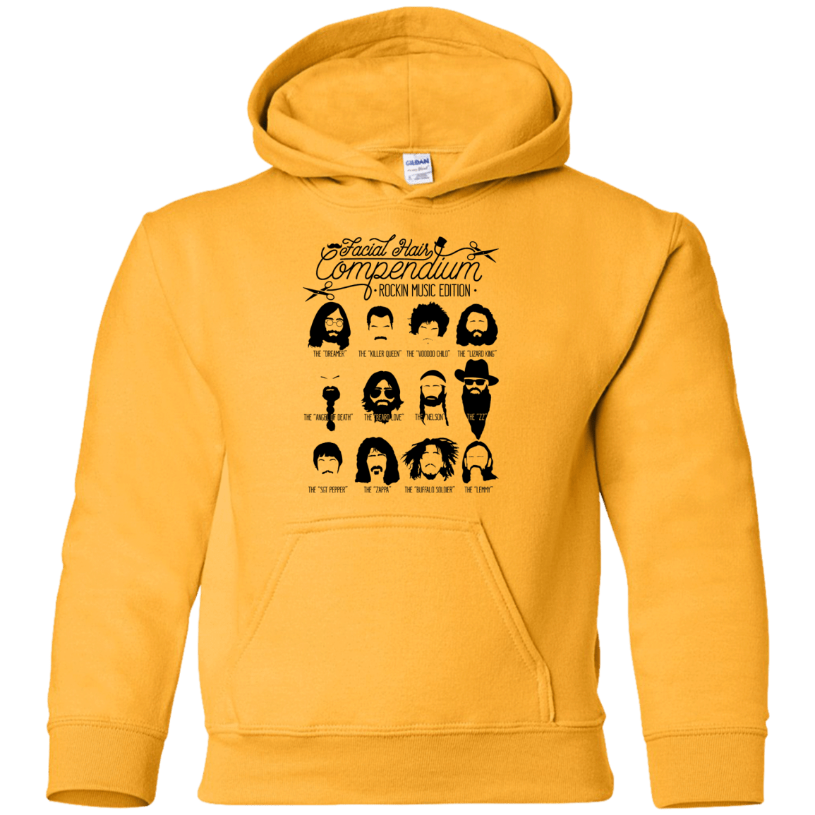 Sweatshirts Gold / YS The Music Facial Hair Compendium Youth Hoodie