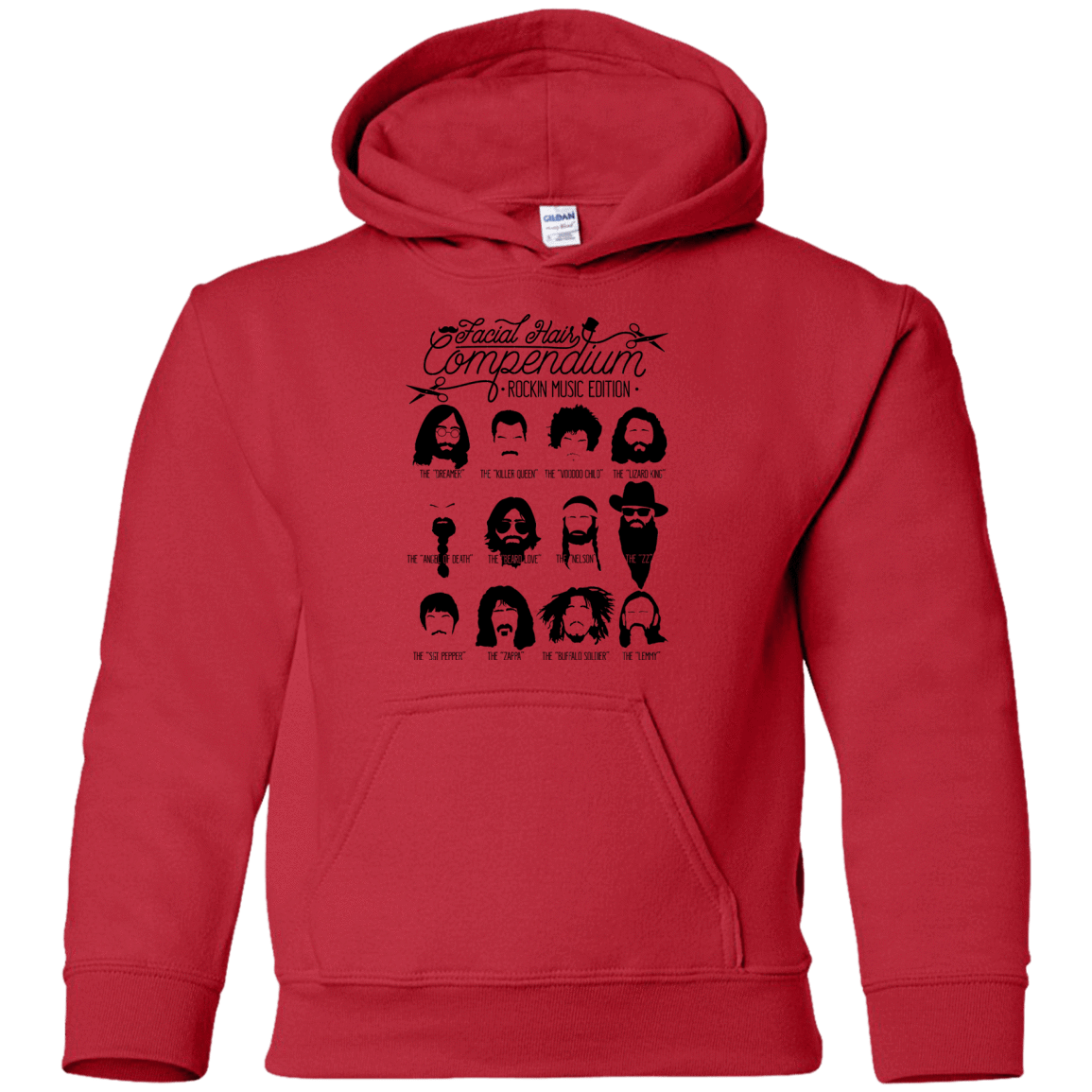 Sweatshirts Red / YS The Music Facial Hair Compendium Youth Hoodie