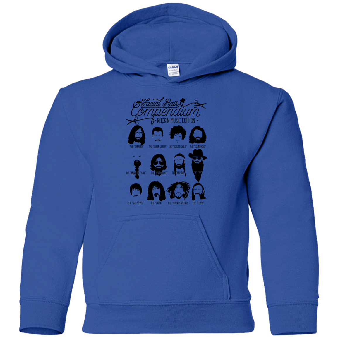 Sweatshirts Royal / YS The Music Facial Hair Compendium Youth Hoodie