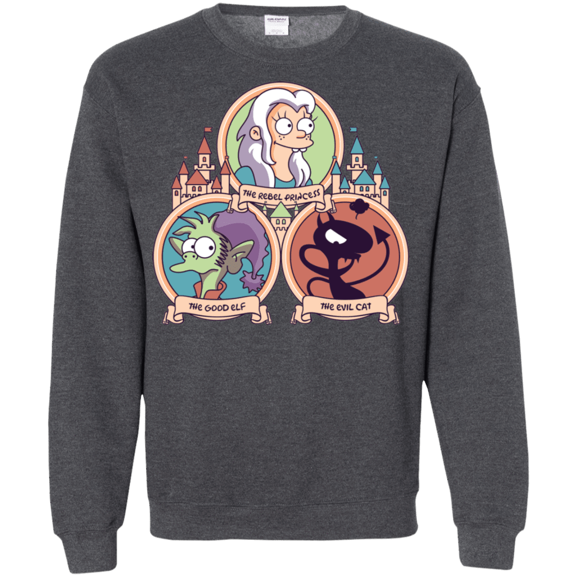 Sweatshirts Dark Heather / S The Rebel, the Good and Evil Cat Crewneck Sweatshirt