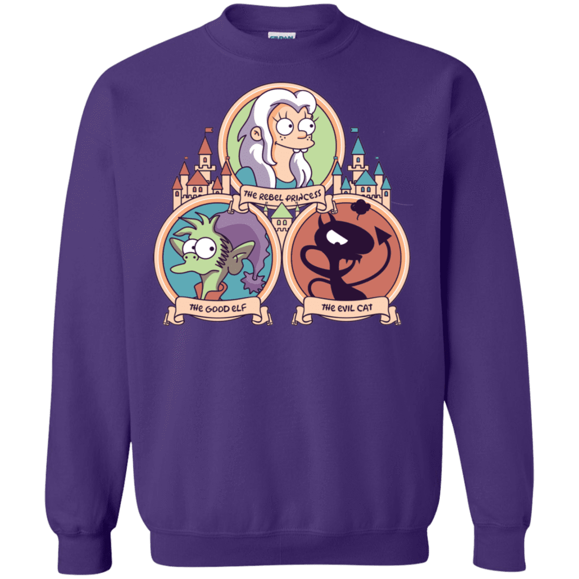 Sweatshirts Purple / S The Rebel, the Good and Evil Cat Crewneck Sweatshirt