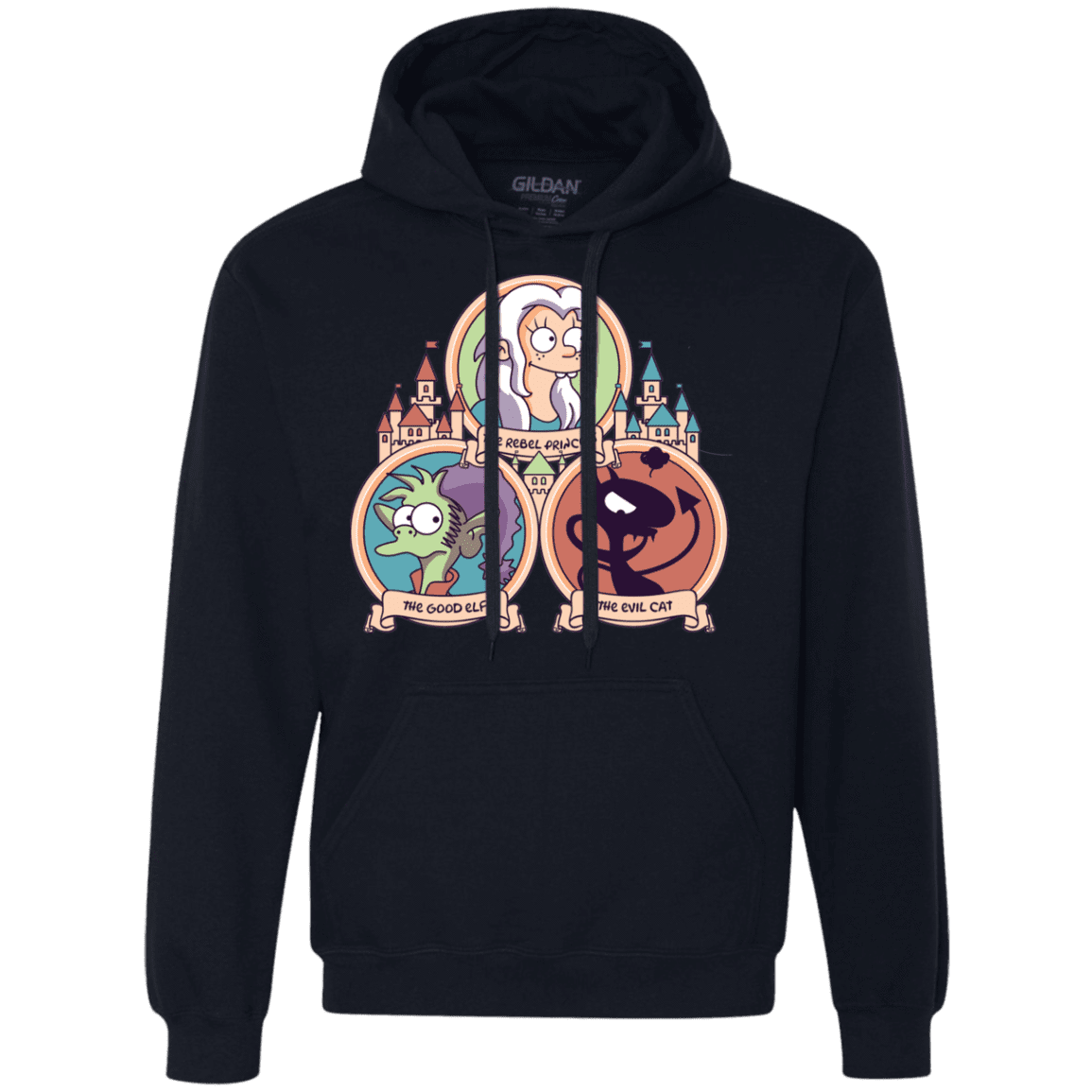 Sweatshirts Navy / S The Rebel, the Good and Evil Cat Premium Fleece Hoodie