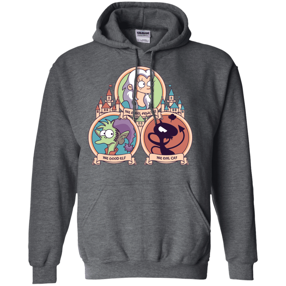 Sweatshirts Dark Heather / S The Rebel, the Good and Evil Cat Pullover Hoodie