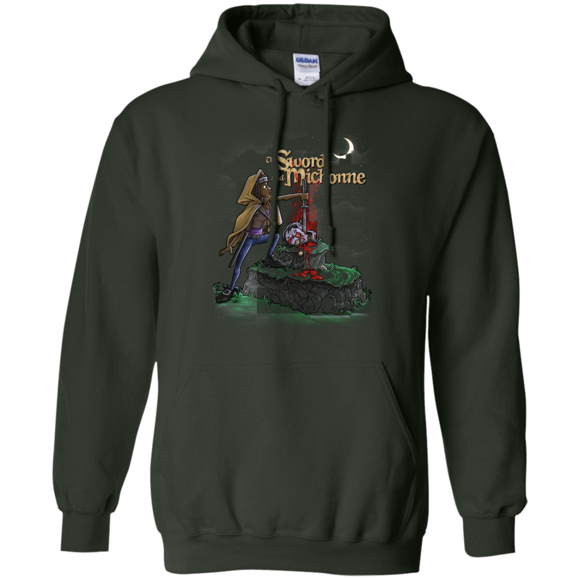 Sweatshirts Forest Green / Small The Sword and Michonne Pullover Hoodie