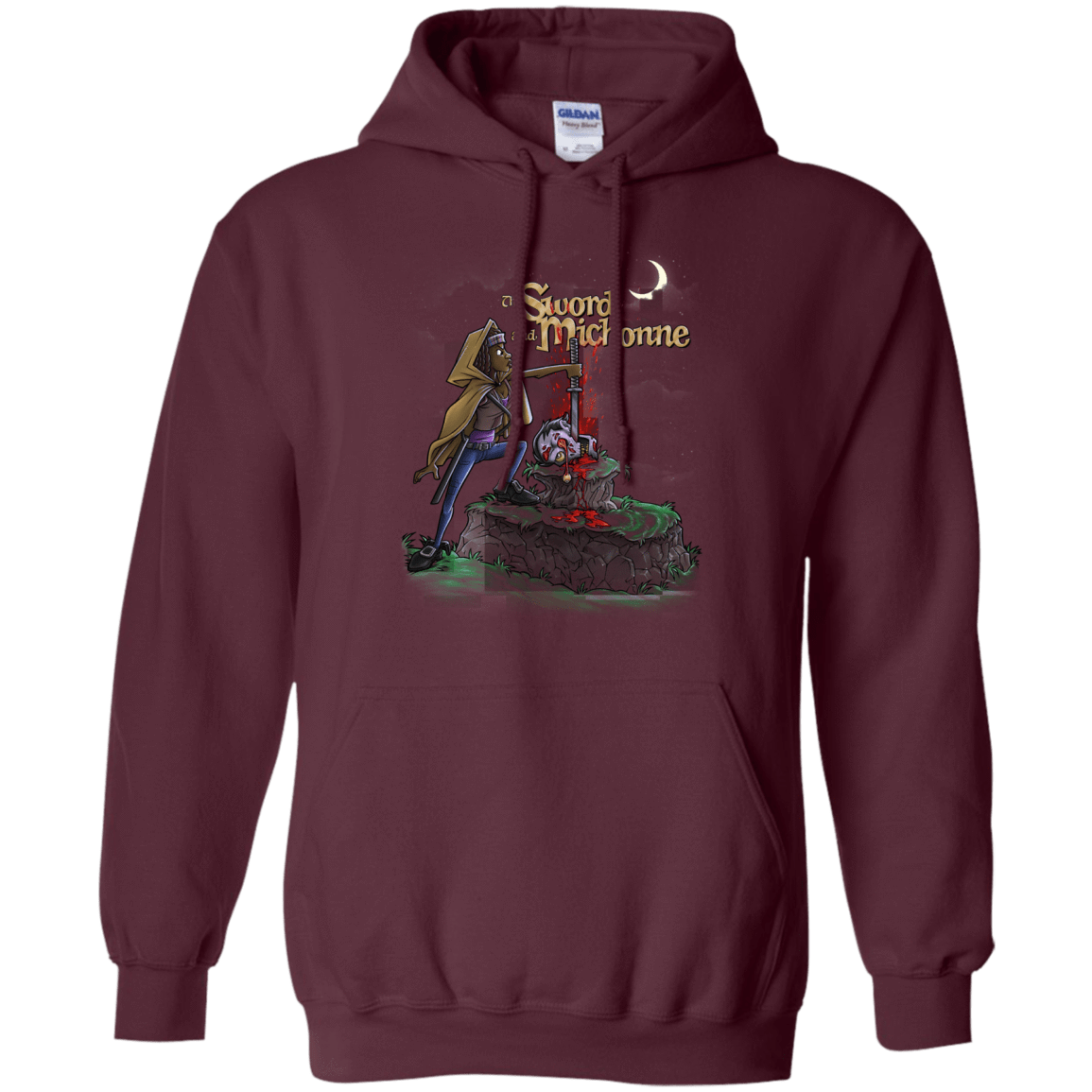 Sweatshirts Maroon / Small The Sword and Michonne Pullover Hoodie