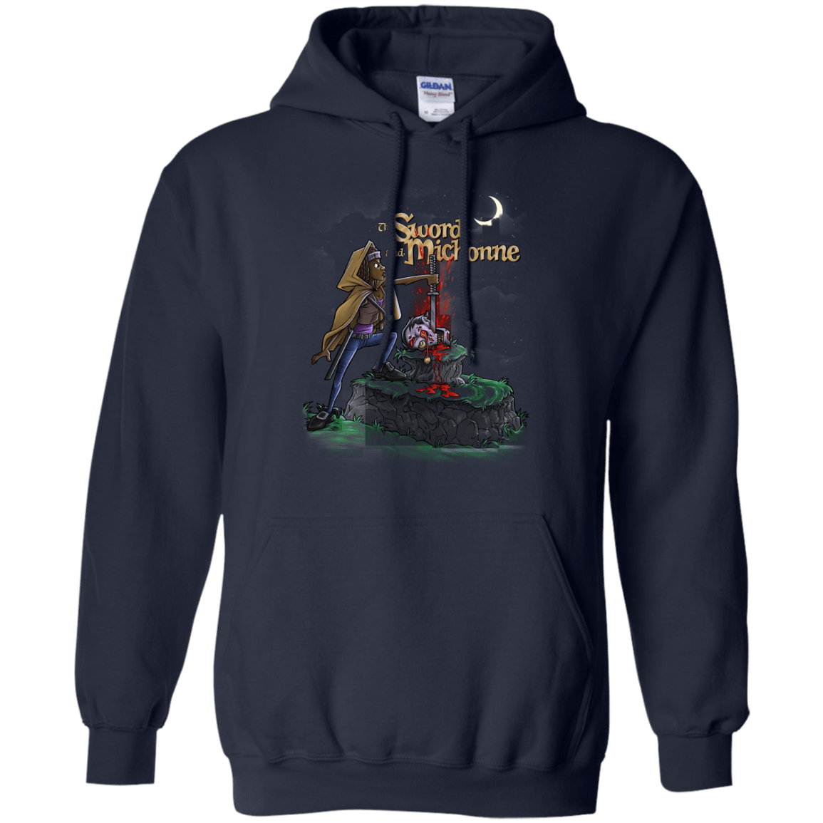 Sweatshirts Navy / Small The Sword and Michonne Pullover Hoodie