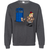 Sweatshirts Dark Heather / S The Tardis Monkey Crewneck Sweatshirt