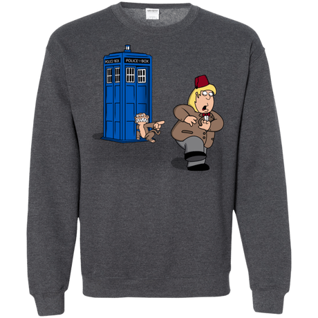 Sweatshirts Dark Heather / S The Tardis Monkey Crewneck Sweatshirt