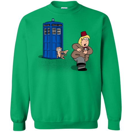 Sweatshirts Irish Green / S The Tardis Monkey Crewneck Sweatshirt