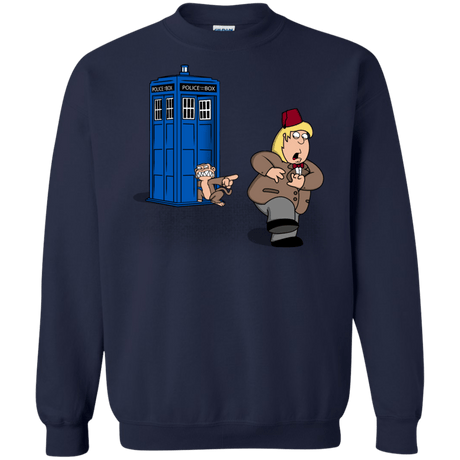 Sweatshirts Navy / S The Tardis Monkey Crewneck Sweatshirt