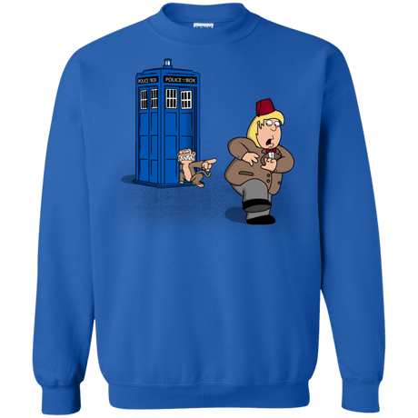 Sweatshirts Royal / S The Tardis Monkey Crewneck Sweatshirt
