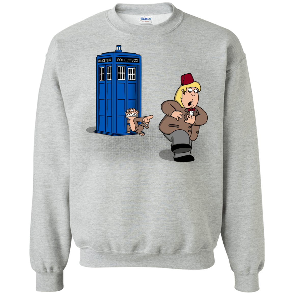 Sweatshirts Sport Grey / S The Tardis Monkey Crewneck Sweatshirt