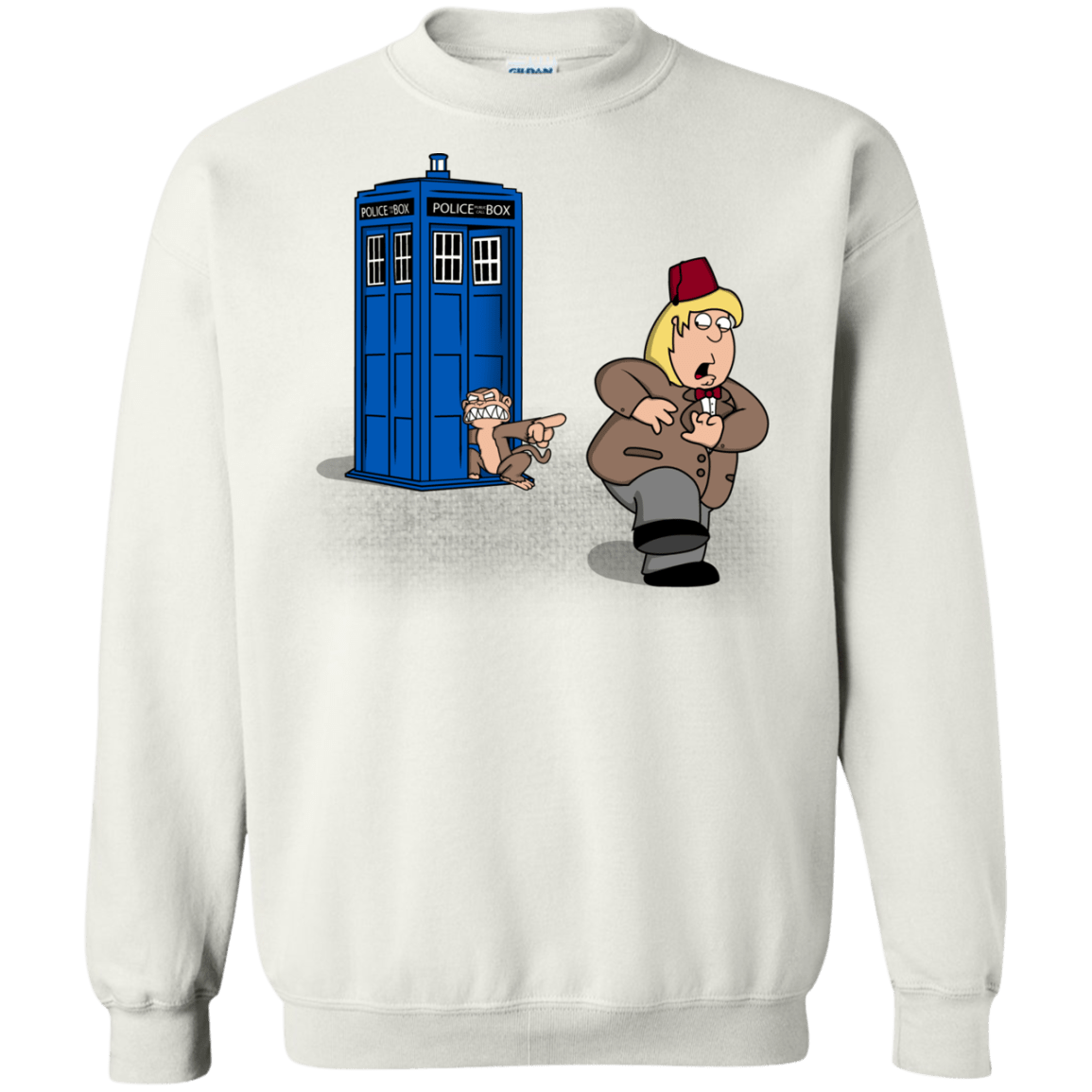 Sweatshirts White / S The Tardis Monkey Crewneck Sweatshirt
