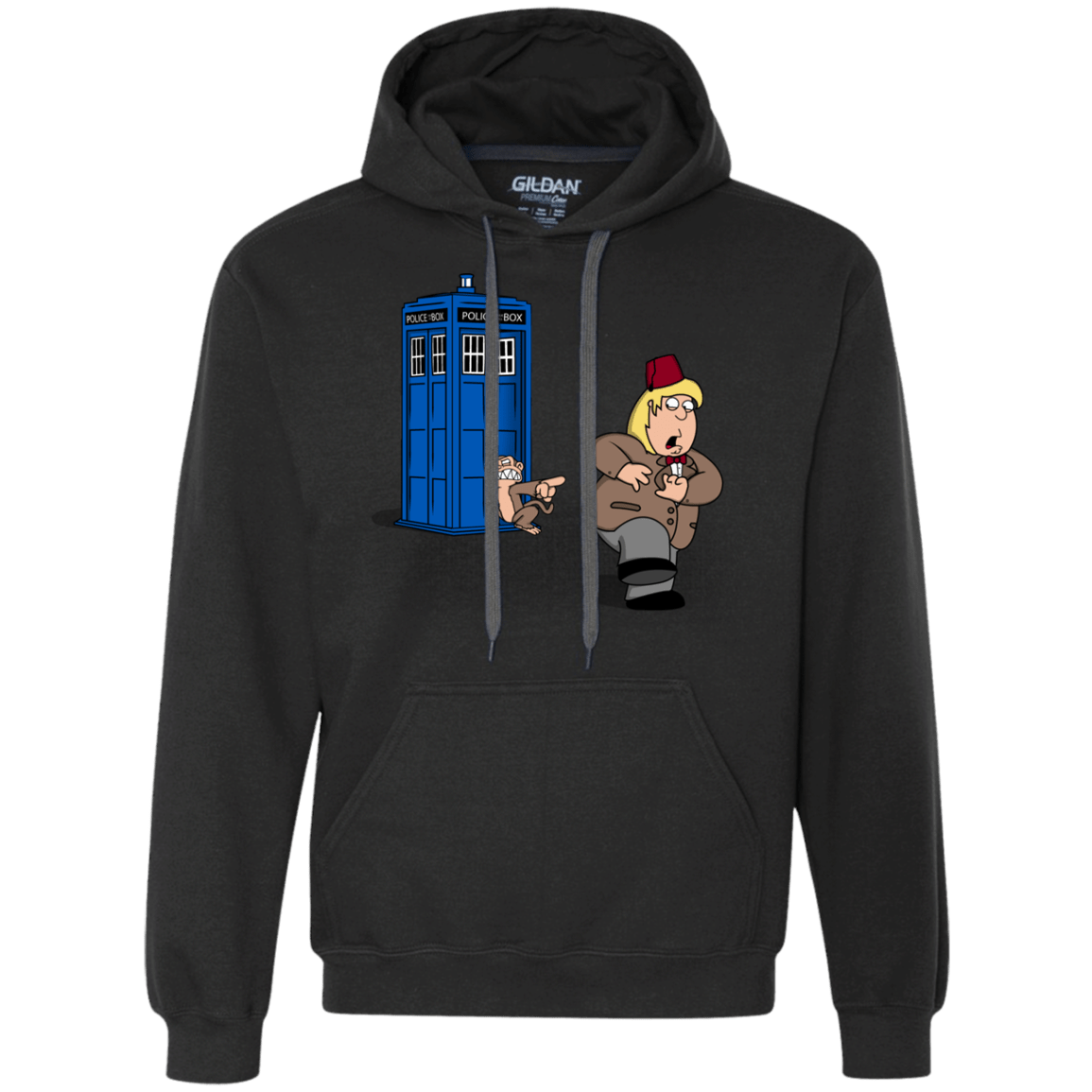 Sweatshirts Black / S The Tardis Monkey Premium Fleece Hoodie