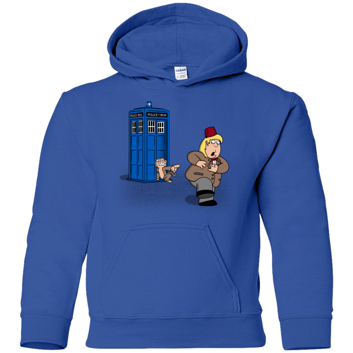 Sweatshirts Royal / YS The Tardis Monkey Youth Hoodie