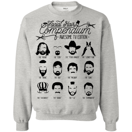 Sweatshirts Ash / Small The TV Facial Hair Compendium Crewneck Sweatshirt